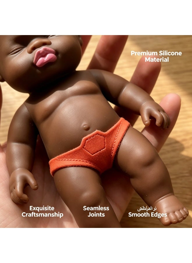 QITAI Mini Realistic Silicone Baby Doll - Soft Lifelike Sleeping Newborn Toy for Kids & Collectibles - Image 2