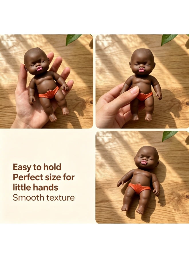 QITAI Mini Realistic Silicone Baby Doll - Soft Lifelike Sleeping Newborn Toy for Kids & Collectibles - Image 4