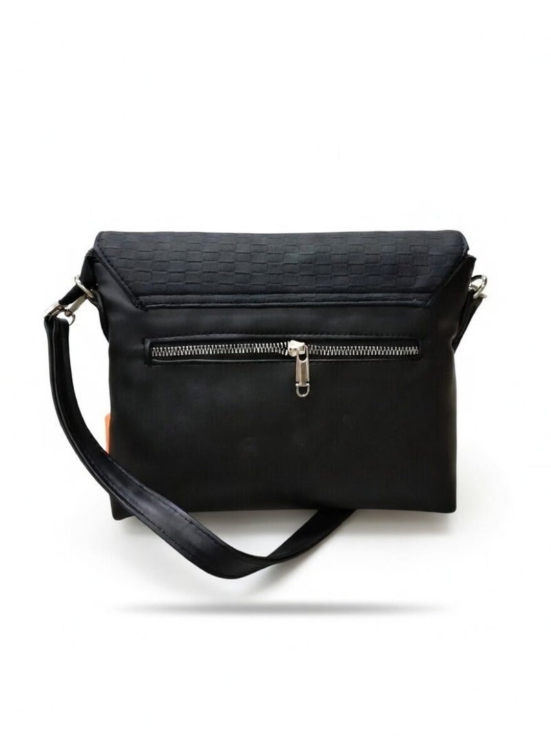 Elegant Woven Shoulder Bag for Women – Classic Style with Modern Comfort - Black - Image 2