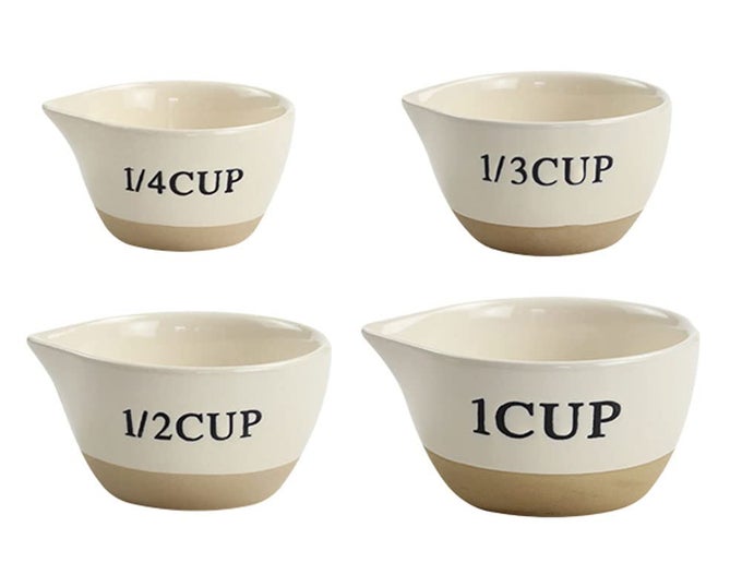CERAMIC MILK MEASURING CUP EGG MEASURING BOWL BAKING BOWL SET OF 4