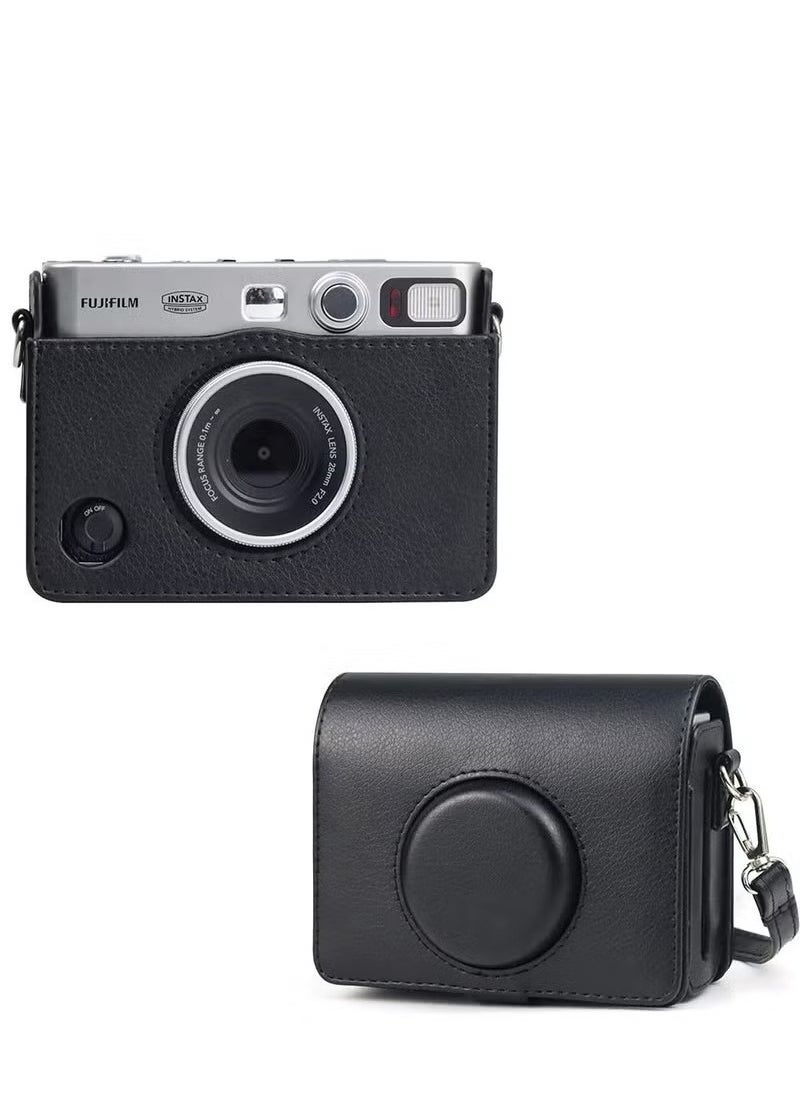 Realfrog - Case for Fuji Mini EVO,Camera Case Compatible for Fuji Mini EVO Camera with Adjustable Shoulder Strap in Black Lychee Texture Horizontal Style - Image 1
