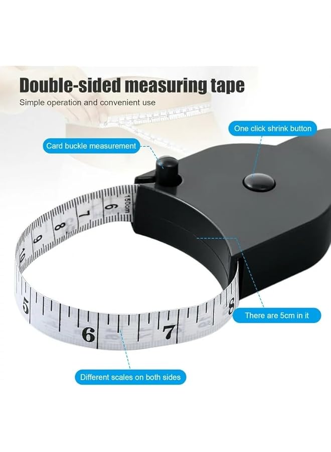 promass Body Measuring Tape, 60 Inch Soft Tape Measure Retractable Double Sided Ruler Tape for Body Sewing Tailor Measurements, 2 Pack - Image 3