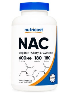Nutricost Vegan N-Acetyl L-Cysteine (NAC) -  600mg, 180 Capsules