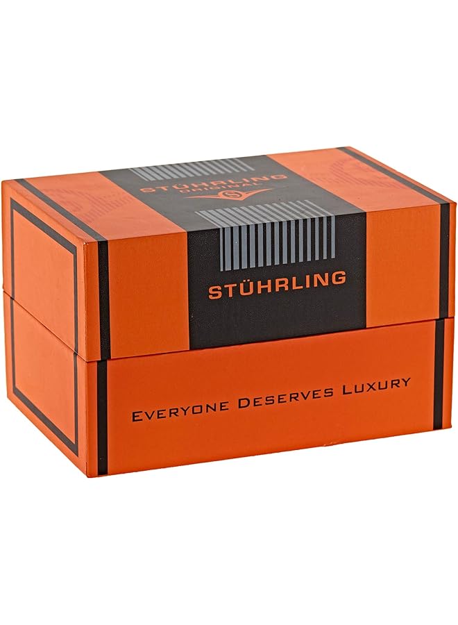 Stuhrling Original Men Quartz Date Watch Silver Case Black Dial Stainless Steel Bracelet 3970 1 - Image 4