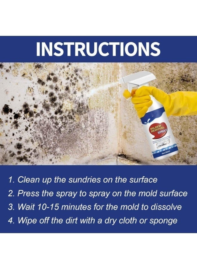 JUE-FISH 60ml Mold Removal Spray - Removes dampness and sooty stains from walls and floors - Deep and thorough cleaner for bathrooms, kitchens, and sinks - Spray protects against mildew and unpleasant odors - Image 4