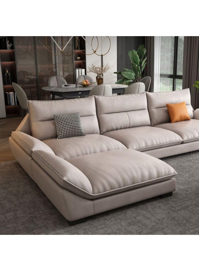 LUXURY LUXE Luxury Luxe Modern L-Shape Tan Sofa Chaise  - Image 2