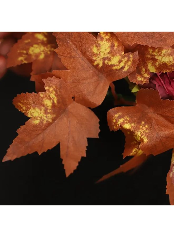 Brown Maple Leaf Autumn Wreath Fall Decorations For Front Door - Image 5