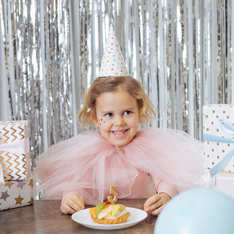 K.E.J. 2 Pack Foil Curtain Backdrop Silver Metallic Tinsel Foil Fringe Curtains Photo Booth Props for Birthday Wedding Engagement Baby Shower Bachelorette Christmas Holiday Celebration Party Decorations - Image 2