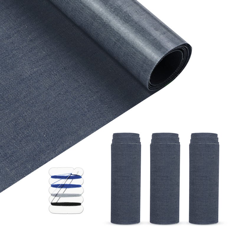 HTVRONT Iron on Patches for Clothing Repair  4 Rolls Denim Kit 4 by 20 for Jeans Inside  Clothing Dark Blue