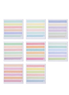 SYOSI 8 Pack Lined Sticky Notes, Colorful Stripe Sticky Notes Clear Pad, Super Sticking Power Memo Pads, Suitable for Study Notes Works School and Office Supplies (50 Sheets,3x3 in )  - Image 1