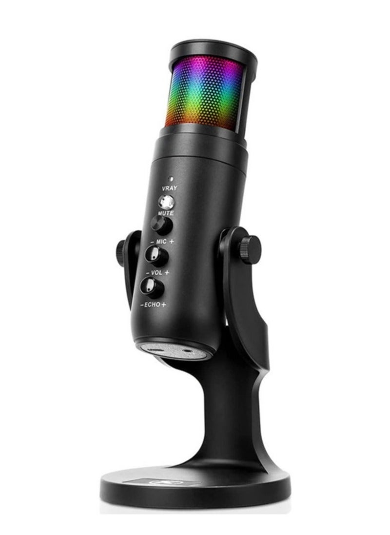 Generic JD-950 Gaming Microphone, USB Condenser Podcast Microphone with RGB Lighting, Tap-to-Mute Sensor, Cardioid Polar Pattern for Gaming/Streaming/Podcasts/Twitch/YouTube/Discord  - Image 1
