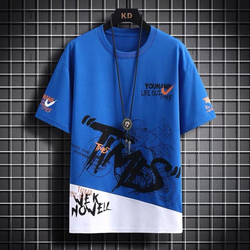 Short-Sleeved T-Shirt Men'S Fashion Brand Slim-Fit Thin Round Neck Men'S Half-Sleeve T-Shirt Top Clothes - Image 5