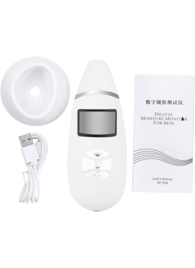 silvercnc Digital Skin Analyzer, Portable Rechargeable Skin Moisture/Oil Mointor Fluorescer Tester Moist Analyzer for Home, Beauty Salon SPA(White)  - Image 1