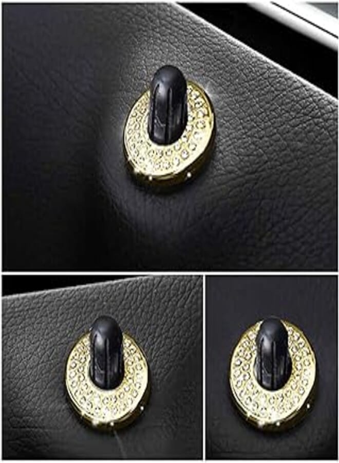 Door Lock Accessory Compatible with 2016 2019 Mercedes C-Class (4 Pieces, Gold)