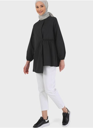 Puff Sleeve Asymmetrical Hem Tunic - pzsku/Z3792050ED2E109F976A8Z/45/_/1694807552/de7a396a-6811-4554-a16b-33d70d9a30ea
