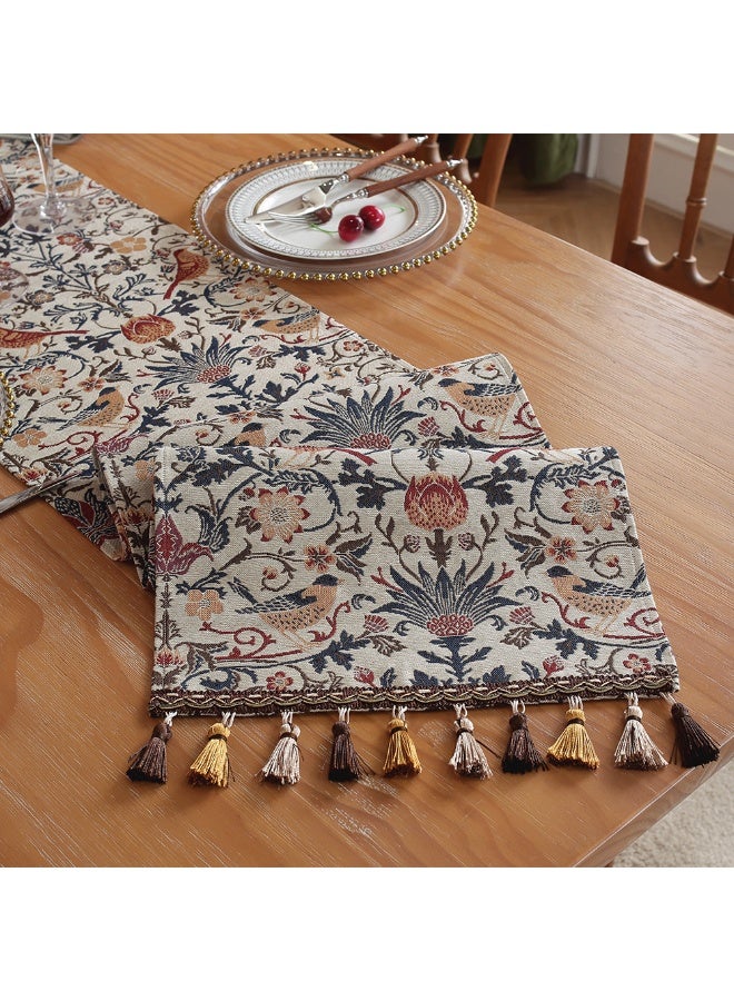 jisimu American antique long dining tablecloth, tea table, tablecloth and flag, jacquard embroidered long tablecloth 30*180cm - Image 2