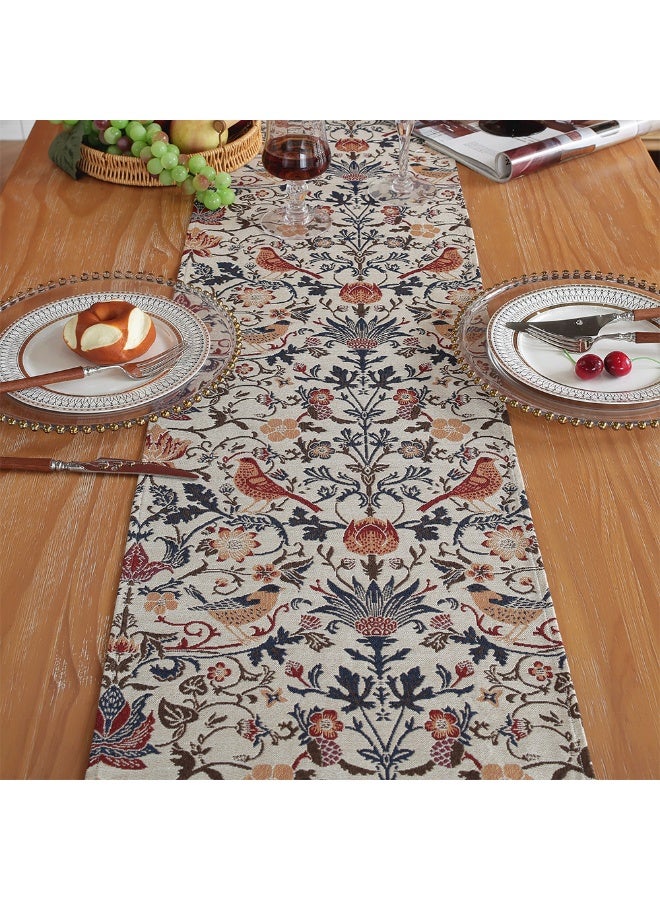 jisimu American antique long dining tablecloth, tea table, tablecloth and flag, jacquard embroidered long tablecloth 30*180cm - Image 4