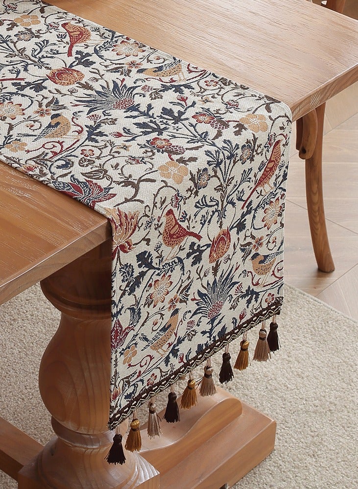 jisimu American antique long dining tablecloth, tea table, tablecloth and flag, jacquard embroidered long tablecloth 30*180cm - Image 1