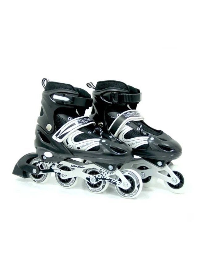 Kids Inline Skates with Light Up Wheels High Elasticity Unisex Boys Girls Teens Youth Black Medium (35-38) cm 