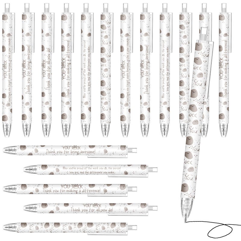 Jetec 30 Pcs You Rock Pens Gifts Inspirational Cute Stone Ballpoint Pens Bulk Thank You Coworkers Motivational Employee Appreciation Gifts Christmas Gift for Students Teacher Classroom - Image 1