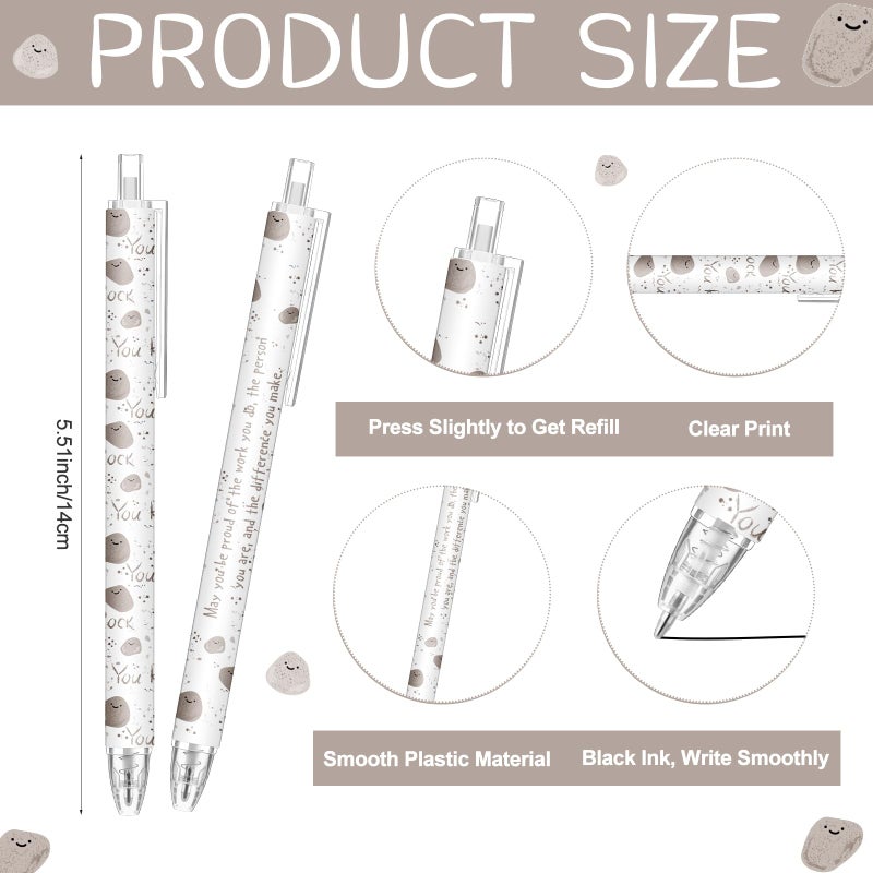 Jetec 30 Pcs You Rock Pens Gifts Inspirational Cute Stone Ballpoint Pens Bulk Thank You Coworkers Motivational Employee Appreciation Gifts Christmas Gift for Students Teacher Classroom - Image 2