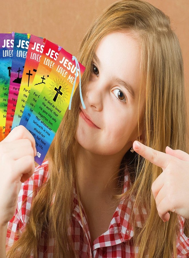 Jetec 60 Pcs Easter Religious Bookmark for Kid Christian Bookmarks Jesus Loves Me Bookmarks John 3 16 Christian Gifts Bible Verse for Sunday School Church Summer Party Reading Rewards - Image 5