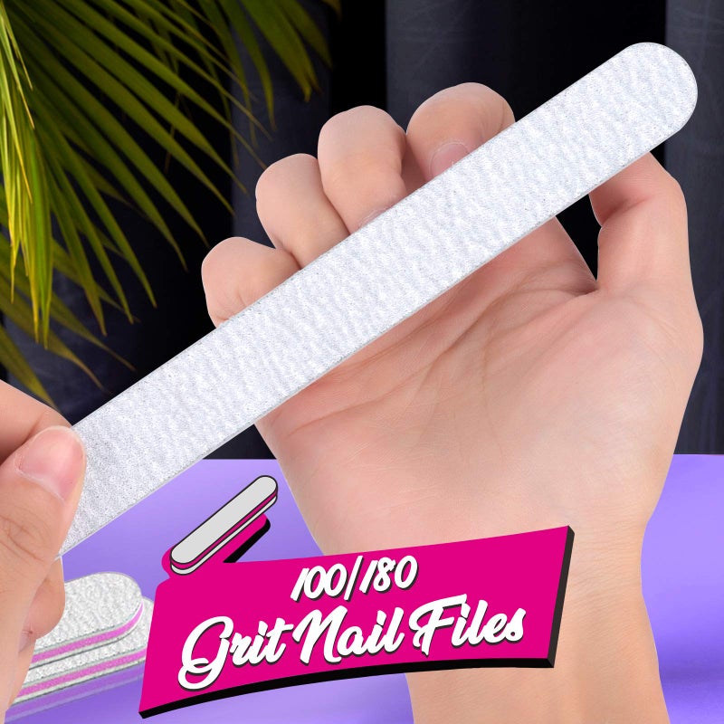 FANDAMEI Nail File and Buffer, Professional Manicure Tools Kit. 8PCS Rectangular Nail Buffer Block, 8PCS Nail File, 2PCS 7 Way Nail File & 2PCS Nail Polishing Buffer. Nail Care File Buffer Tool - Image 3