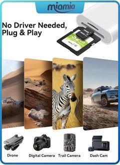 Miamia SD Card Reader for iPhone iPad, Dual Connector (Lightening&USB-C) Micro SD Memory Card Reader, 2 in 1 SD and TF Card Adapter Portable Trail Camera Viewer, No Driver Needed, Plug and Play  - Image 5