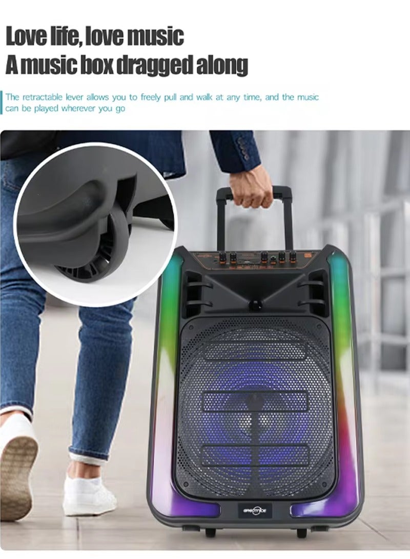 قريت نايس مكبر صوت لاسلكي يعمل بتقنية البلوتوث يحتوي على راديو FM , مدخل ذاكرة TF ,مدخل USB , مدخل ميكروفون بطارية قابلة للشحن - Image 4