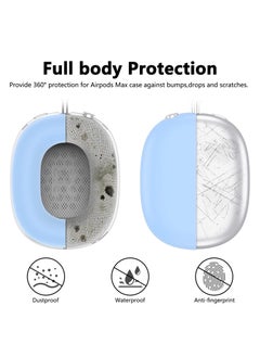 Generic 3 Pieces Silicone Case Suitable for Apple AirPods Max Headphones Anti-Scratch Ear Cups Cover Headband Cover and Ear Pad Protector Cases Skin Accessories (Blue)  - Image 2