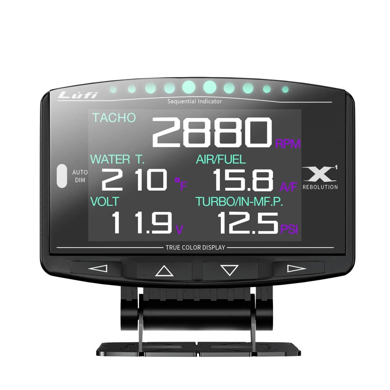 Lufi X1 Obd2 Gauge DisplayBoost GaugeSpeedometerWater Temperature MeterMultiECU Data Combination Clusterfor HondaToyotaVW and Mazda car Special