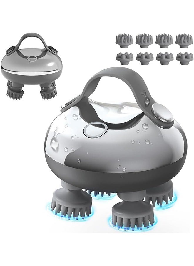 Garlo Electric Scalp Massager Hair Growth Rechargeable Head Massager Scalp Stress Relax, Waterproof Handheld Hair Scratcher with 8 Removable Massage Claws Cat Massager  - Image 1