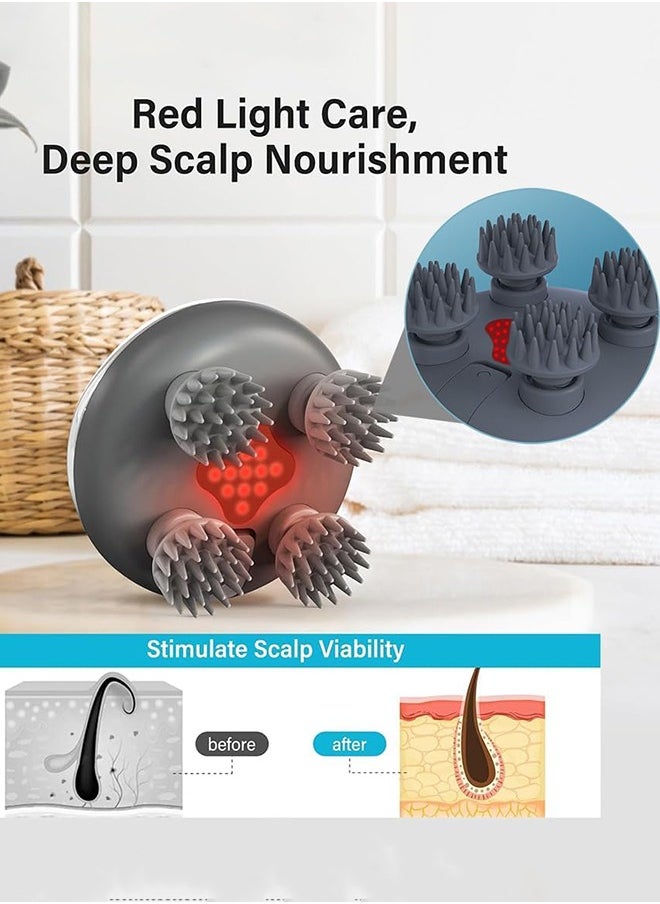 Garlo Electric Scalp Massager Hair Growth Rechargeable Head Massager Scalp Stress Relax, Waterproof Handheld Hair Scratcher with 8 Removable Massage Claws Cat Massager  - Image 2
