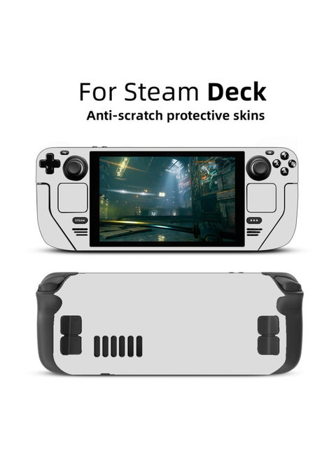 For Steam Deck Game Machine Anti-scratch Solid Color Pattern Steam Deck Steam Deck Sticker-Model:steam Deck White