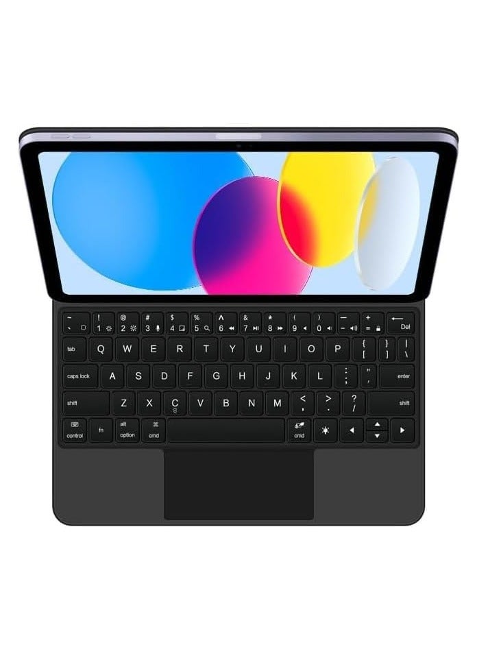 حقيبة لوحة مفاتيح ذكية وعملية بلوتوث مغناطيسية متوافقة مع جهاز HUAWEI MateBook E 2023 بحجم 12.6 بوصة DRR-W76 مع لوحة تتبع ومفاتيح ملونة RGB لجهاز MateBook E 2023