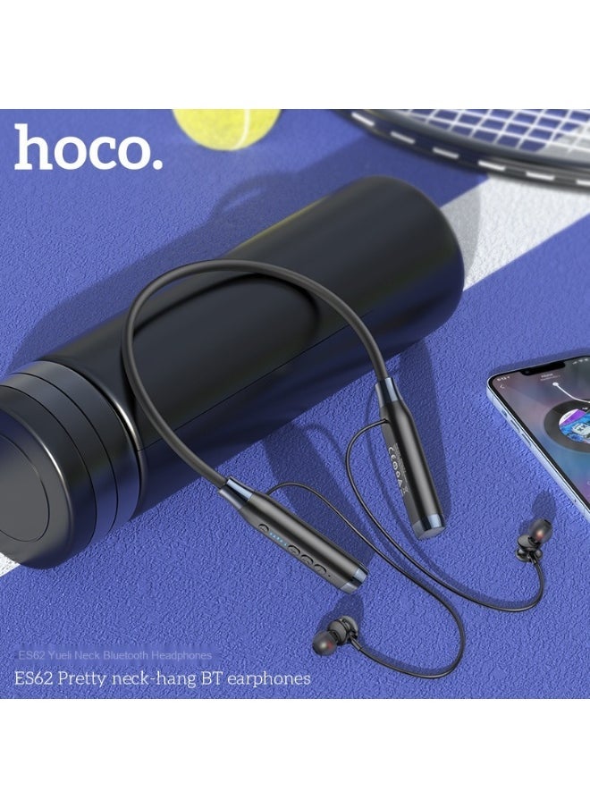 Hoco ES62 Wireless Neckband Bluetooth Earphones with Ultra-Long 120 Hours Battery Life – Magnetic Sports In-Ear Headphones with Deep Bass, HD Mic, Noise Isolation, Sweatproof Design for Gym, Travel, Work – Type-C Fast Charging  - Image 4