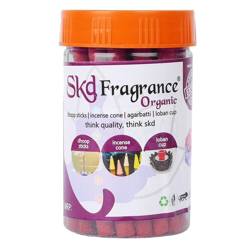 S K D Rose Dhoop Batti for Pooja Organic BambooLess Incense Sticks Non Toxic Dhoop Sticks for Home Pack of 1 Jar x 150Gram Stand Gift Set Holder - Image 1