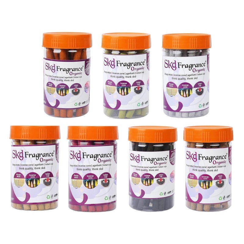 S K D Rose Dhoop Batti for Pooja Organic BambooLess Incense Sticks Non Toxic Dhoop Sticks for Home Pack of 1 Jar x 150Gram Stand Gift Set Holder - Image 5