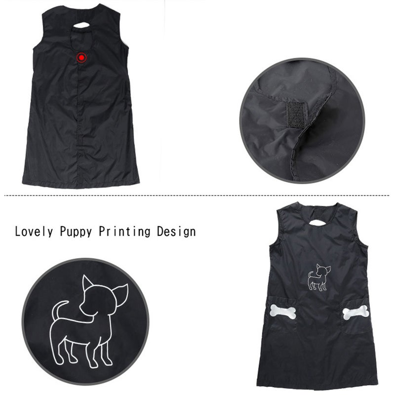Waterproof Pet Cosmetologist Clothes Pet Salon Grooming Apron Beautician Bath Uniform (Black, Size L) - Image 5