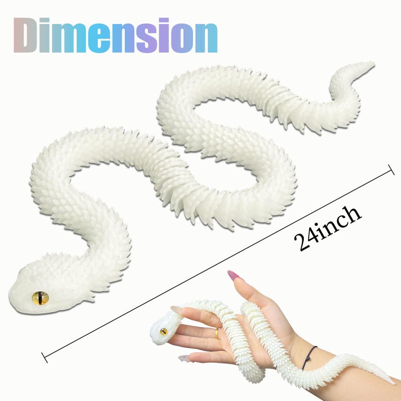 Binvin 3D Printed Animals-Snake Viper,3D Printed Snake Toys Articulated Snake 3D Printed Animals Animal Model Ornaments Creative Funny Toy Festival Gift for Frends (Black Green, 24Inch) - Image 3