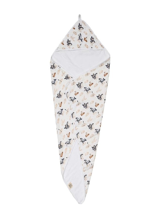 Cugo Snuggly Hooded Baby Towel (Dreamy Whale) - Soft & Absorbent, Perfect for Newborns | Baby Essentials - Image 5