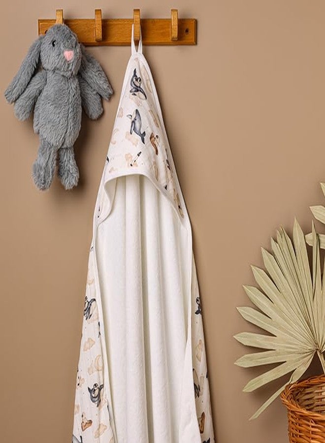 Cugo Snuggly Hooded Baby Towel (Dreamy Whale) - Soft & Absorbent, Perfect for Newborns | Baby Essentials - Image 1