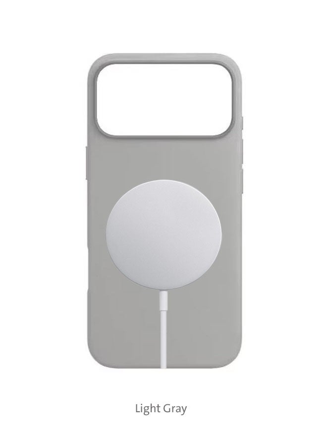 Premium Leather iPhone 17 Pro Protective Case - Light Gray - Image 2