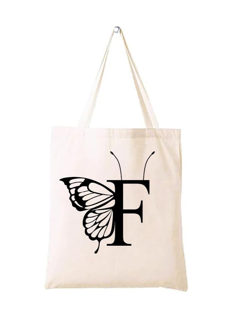 PRINTSHOP4ME Monogrammed Cotton Tote-Ideal For Sustainable Travel-Perfect For Reusable Grocery And Travel Bag-Tote Bags For Women - Image 1