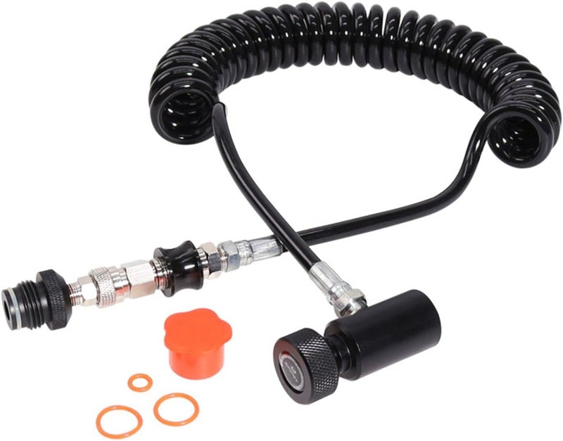 TUXING Heavy Duty Paintball Tank Remote Coil Remote Line for HPA High Pressure Air Compressed / CO2 Tanks with O-Ring and Protection Cap,G1/2-14 - Image 1