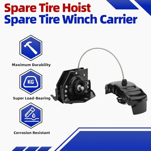 MITZONE Spare Tire Hoist Spare Tire Winch Carrier Hoist Compatible with 2001-2020 Chevrolet Tahoe Suburban Avalanche 1500 2500 GMC Yukon XL 1500 2500 Cadillac Escalade ESV EXT Part 924-517 22968178 25974845 - Image 2