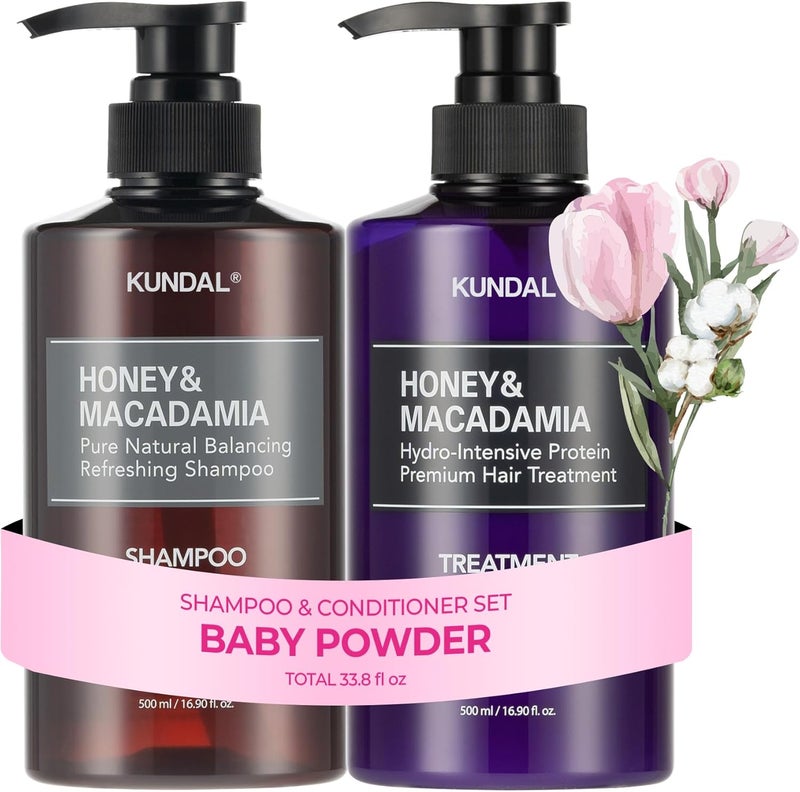 KUNDAL Honey & Macadamia Shampoo and Conditioner Set - Image 1