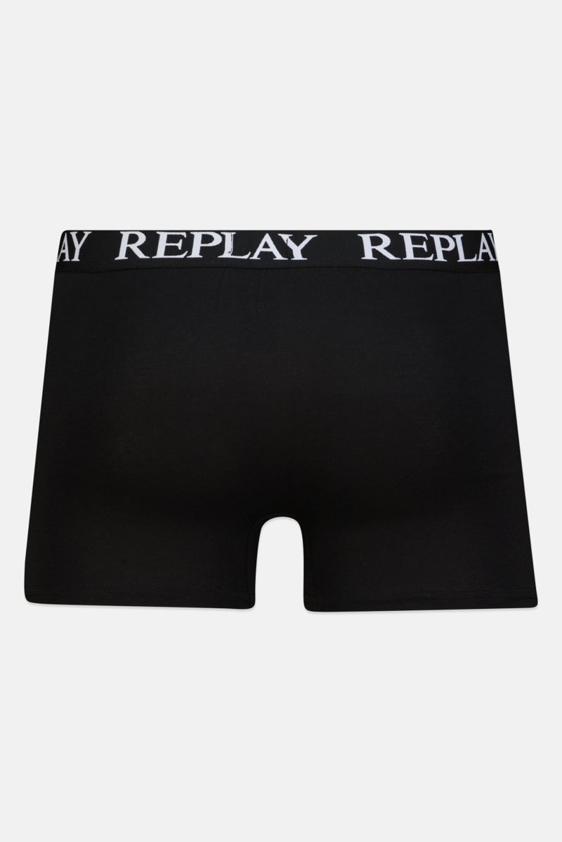 Replay Men 2 Pack Brand Logo Trunk, Black/Blue  - Image 2