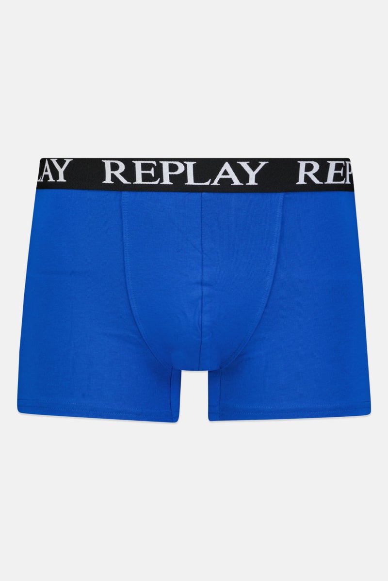 Replay Men 2 Pack Brand Logo Trunk, Black/Blue  - Image 5