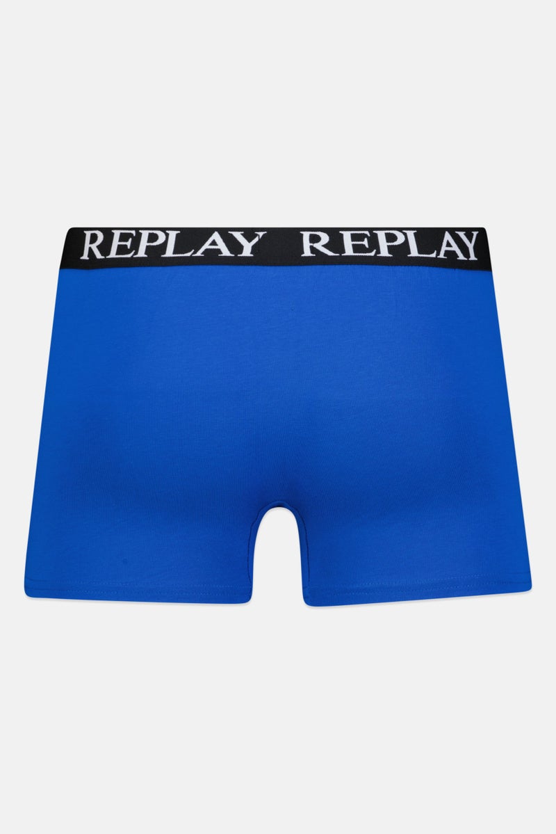 Replay Men 2 Pack Brand Logo Trunk, Black/Blue  - Image 3